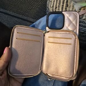 Elegant Quilted Phone Wallet Case - Rose Gold